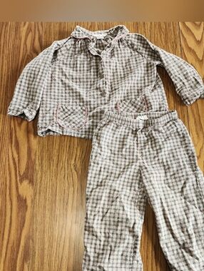 Zara Matching Flannel 100% Cotton Set Collar Plaid Pajamas Green Red Zarahome